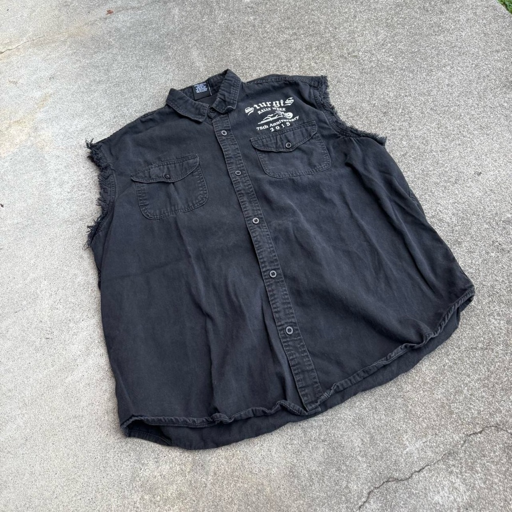2015 Sturgis Button Up Sleeveless Shirt